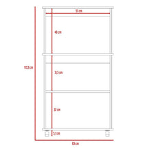 Módulo Microondas Palma, Blanco con Wengue con Dos Puertas Abatibles y Rodachinas Para Su Fácil Desplazamiento