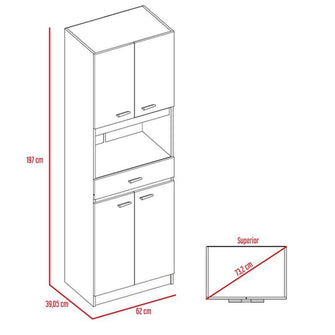 Combo para Cocina Deli, Wengue y Blanco, Incluye Módulo de Microondas y Gabinete Superior de Cocina