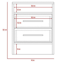 Mesa de Noche Douglas, Beige y Blanco, con Un Entrepaño Superior y Dos Cajones Organizadores X2