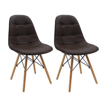 Kit por 2 Silla Botones Eames Acolchada - Café