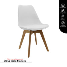 Kit Por 4 Silla Oslo Asiento Acolchado Patas en Madera - Blanca