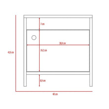 Mesa de Noche Tutto, Wengue, con Un Cajón Amplio Ideal Para Espacios Pequeños