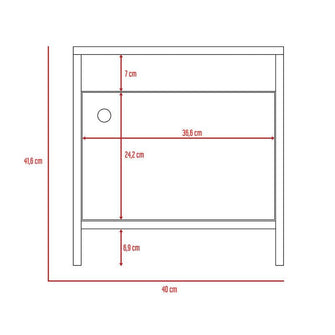 Mesa de Noche Tutto, Wengue, con Un Cajón Amplio Ideal Para Espacios Pequeños X2