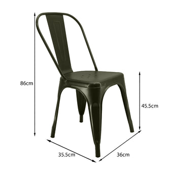 Kit por 4 Silla Tolix Metalica Para Comedor Restaurante - Bronce