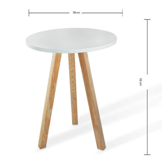 Mesa Auxiliar (40X40X40) Blanca Pata Cuadrada