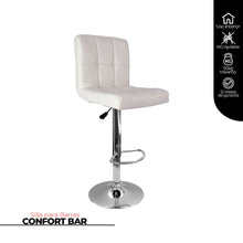 kit por 3 Silla Acolchada Tipo Bar - Blanca