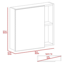 Gabinete de Baño Baham, Blanco, Incluye Puerta Espejo y Tres Entrepaños ZF