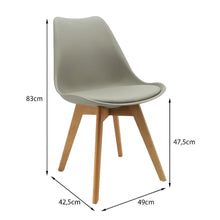 Kit Por 2 Silla Oslo Asiento Acolchado Patas en Madera - Gris