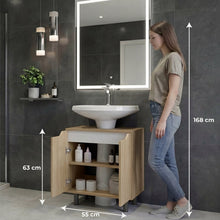Mueble Para Lavamanos Marlo, Kronos Fresno y Kronos Blanco, No incluye Lavamanos