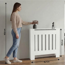 Cubierta para Radiador Linn, Blanco Duqueza, cuenta con espacio para colocar objetos decorativos ZF