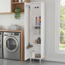 Mueble de Aseo Jalisco, Blanco, Gran Espacio Para Almacenar articulos de Aseo, con Colgadero de Escobas  ZF