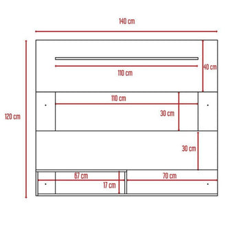 Combo Para Habitación Rutelme, Incluye Base Cama - Colchón - Closet - Panel y Mesa de Noche