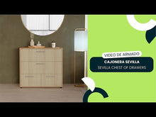 Organizador Sevin, Fresno Europeo y Blanco Duqueza, con cuatro cajones para guardar objetos personales