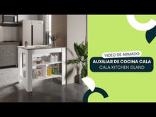 Barra de Cocina Cala, Wengue y Café Claro, con Amplia Superficie en la Mesa