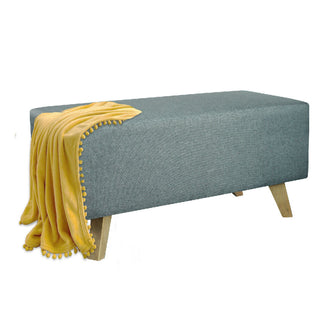 Combo Cabecero Cama Doble (60x140x5) Gris Memphis + Set x dos Mesas de noche Turku+ Banqueta