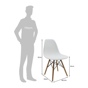 Silla Eames Patas En Madera para comerdor, sala, restaurante - Blanca