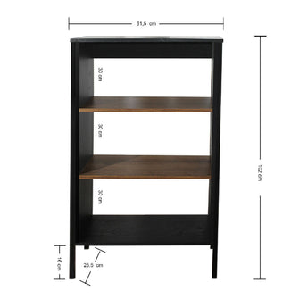 Combo de Entretenimiento Mesa Para TV 65 Chicago (51.5x150x30)+ Biblioteca Vertical (112x60x25) y madera oscura