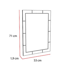 Espejo Rectangular Turín, Gris, con Diseño en Sandblasting