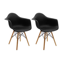 Kit por 2 Silla Eames Con Brazos Patas en Madera - Negra