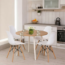 Comedor Redondo 4p Like 75x80x80cm Vienes + 4 Sillas Blancas