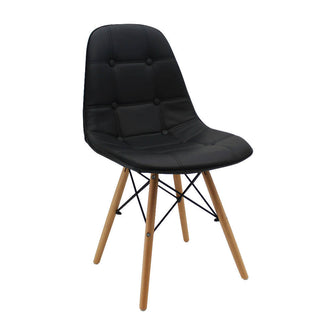 Kit por 2 Silla Botones Eames Acolchada - Negra