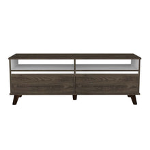 Mesa Para Tv Durham, Chocolate y Blanco, con Espacio Para Televisor de Hasta 60 Pulgadas