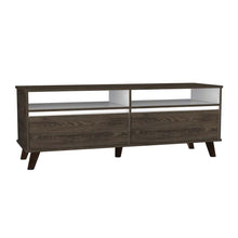 Mesa Para Tv Durham, Chocolate y Blanco, con Espacio Para Televisor de Hasta 60 Pulgadas