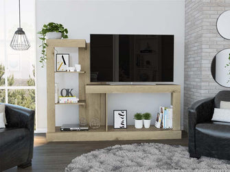 Mesa Para Tv Samir, Café Claro, con Espacio Para Televisor de Hasta 55 Pulgadas
