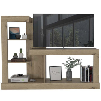 Mueble Multiusos Samir, Café Claro, con Espacio Para Televisor de Hasta 55 Pulgadas