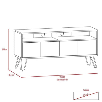 Mesa Para Tv Lara, Wengue, con Espacio Para Televisor de Hasta 55 Pulgadas