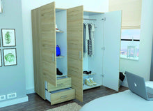 Closet Light, Beige y Blanco, con Dos Cajones Organizadores y Dos Entrepaños Para Zapatos