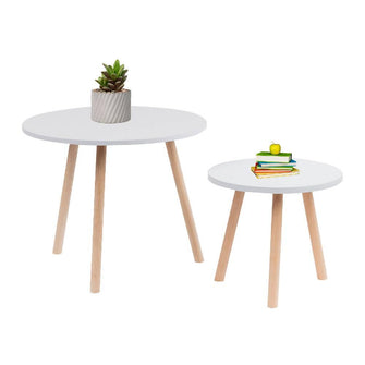 Set X 2 Mesas De Centro Eco 40x45x45cm Blanca