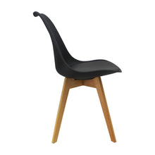 Kit Por 4 Silla Oslo Asiento Acolchado Patas en Madera - Negra