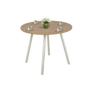 Comedor Redondo 4p 5x80x80cm Vienes + 4 Sillas Solna