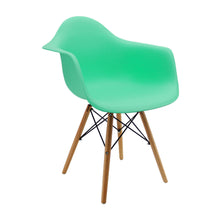 Kit por 4 Silla Eames Con Brazos Patas en Madera - Verde Menta