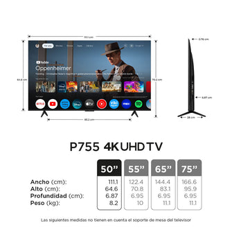 Televisor TCL 50" Pulgadas P755 Classic 4K-UHD LED Smart TV Google