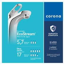 Grifería Lavamanos Corona Monocontrol Cascade Alta Cromo RTA
