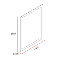 Espejo Rectangular Catania, con Diseño en Sandblasting Luz Led y Botón Touch