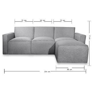 Sala Sistema Living (77x204x75) Gris Menphis