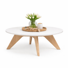 Sala Sofá Cama 92x 174x93cm + Puff + Mesa de Centro Beige