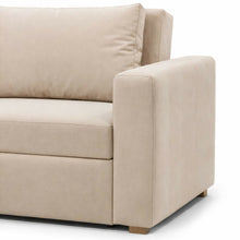 Sala Sofá Cama 92x 174x93cm + Puff + Mesa de Centro Beige