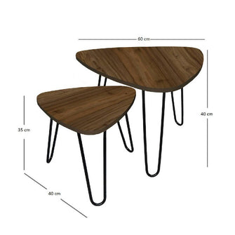 Set X 2 Mesas De Centro Triangular Shine 40x60x40 Amaretto