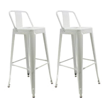 Kit x 2 Butaco Alto Tolix Con Espaldar Tipo Bar - Blanca