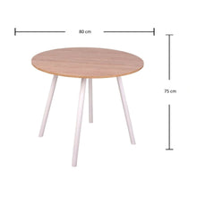 Comedor Redondo 74.5x80x80cm Vienes + 2 Sillas Guam Blancas