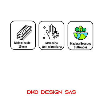 Combo Tocador Escritorio (76x80x40) Blanco + Silla Eames (83x46x51) Blanca