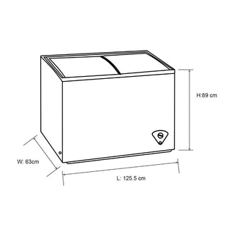 Vitrina Horizontal Kalley 254 Litros K-Vh254L, Color Blanco