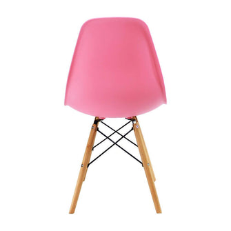 Silla Eames Patas En Madera para comerdor, sala, restaurante - Rosada