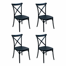 Comedor Rectangular 75x110x70cm + 4 Sillas Ibiza Negras