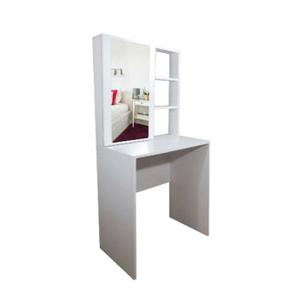Tocador Mallorca 140x70x40cm Blanco + Silla Blanca