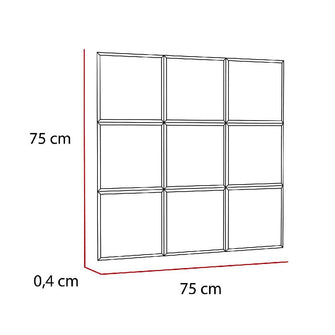 Espejo Cuadrado Vega, Gris, Incluye 6 Piezas
